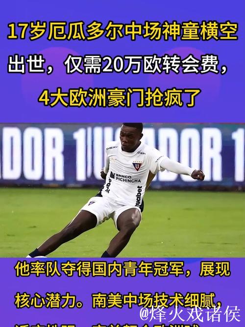 17岁厄瓜多尔中场神童横空出世，仅需20万欧转会费，4大欧洲豪门抢疯